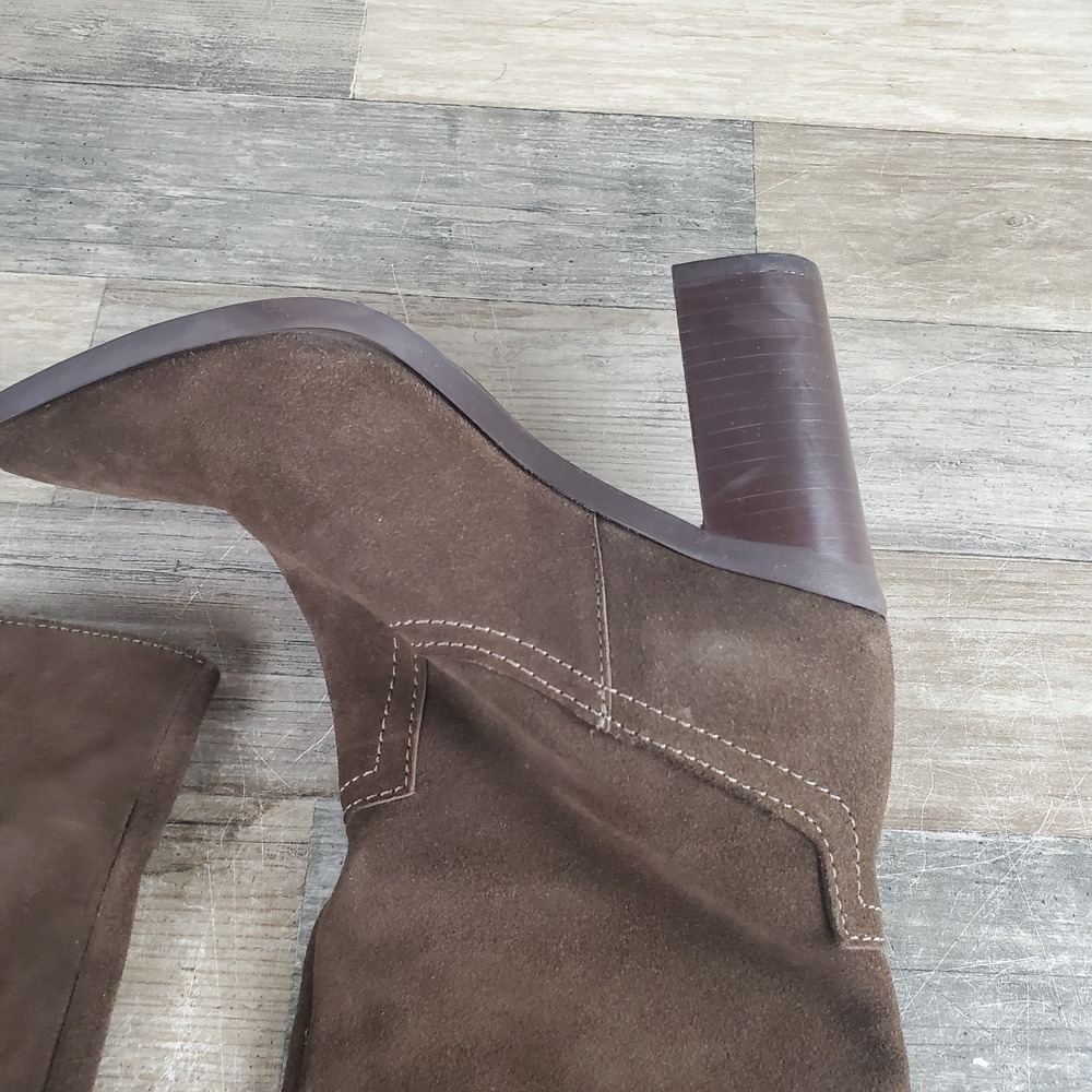 Steve Madden Emmett Womens Knee-High Boots Sz 8 M Chocolate Brown Suede Slip On - Picture 4 of 12